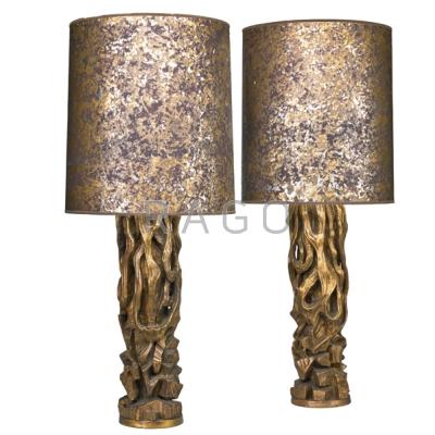 Appraisal: JAMES MONT - JAMES MONT DESIGN Pair of tree trunk