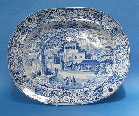 Appraisal: A STAFFORDSHIRE BLUE AND WHITE MEAT PLATE th century transfer