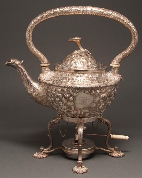 Appraisal: American repousse silver hot water kettle Baltimore second half- th