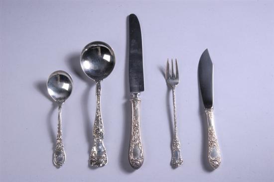 Appraisal: PIECES AMERICAN STERLING SILVER ROSE PATTERNED FLATWARE Including eleven Reed