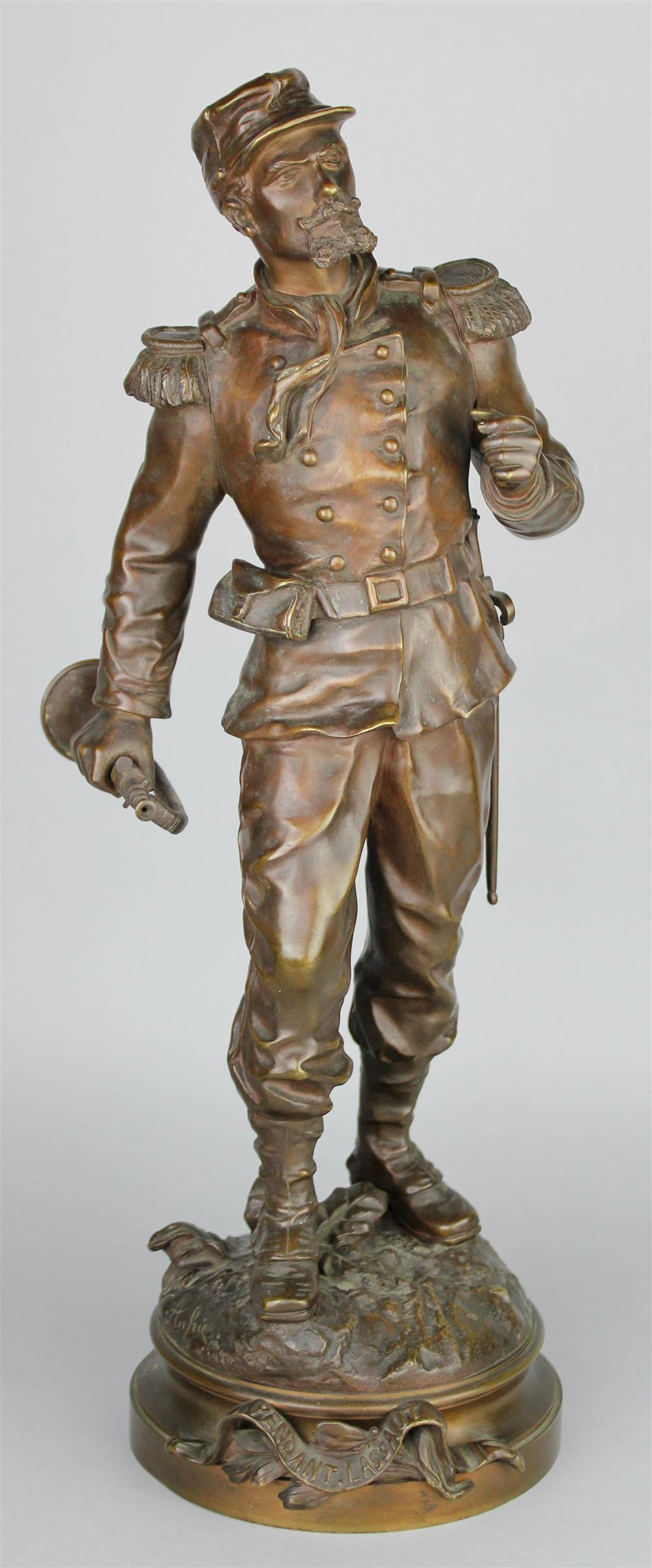 Appraisal: FRENCH BRONZE SOLDIER BY CHARLES ANFRIE - signed C Anfrie