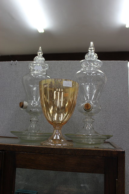 Appraisal: TWO LATE TH CENTURY EARLY TH CENTURY GLASS SPIRIT DECANTERS