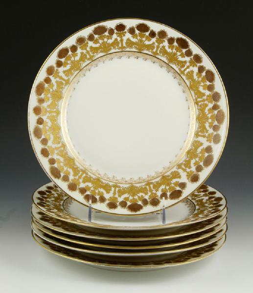 Appraisal: - French Limoges Art Nouveau Design Plates French Limoges Art