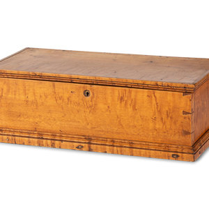 Appraisal: A Federal Figured Maple Document Box th Century Height x