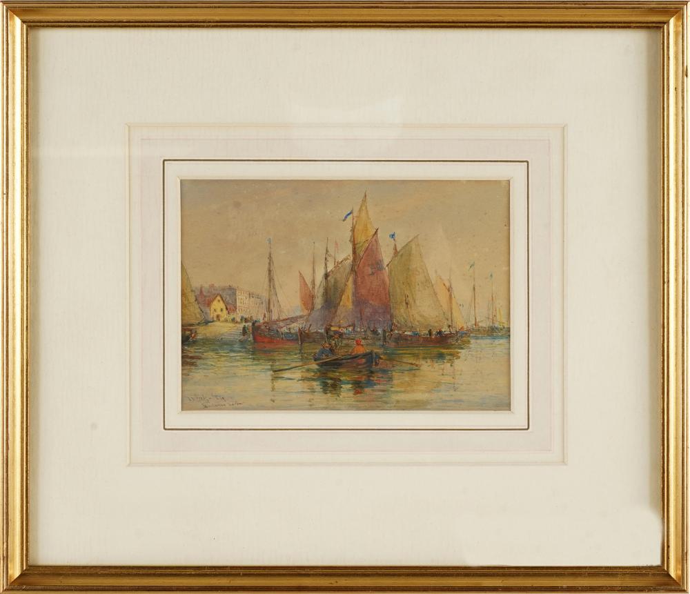 Appraisal: THOMAS BUSH HARDY - BOULOGNE - THE HARBOUR watercolor on