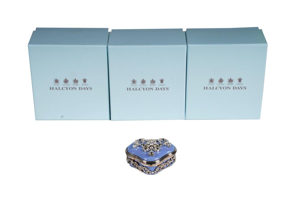 Appraisal: COLLECTION OF HALCYON DAYS BOXEScomprising eight identical jeweled and enamelled