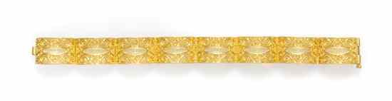 Appraisal: A Karat Yellow Gold Link Bracelet consisting of eight openwork