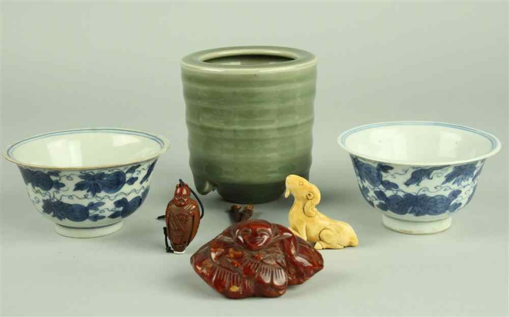 Appraisal: JAPANESE WORKS OF ART including a pair of underglaze blue