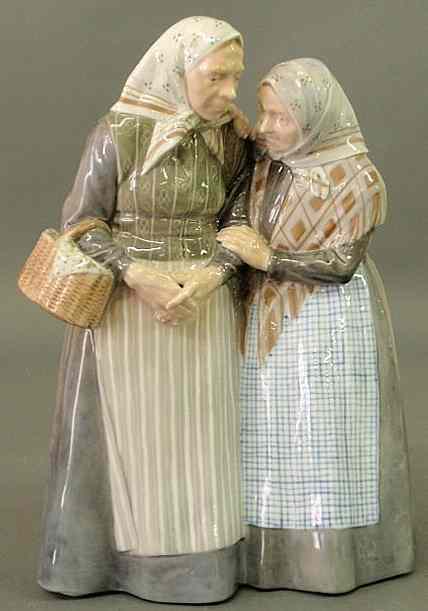 Appraisal: Royal Copenhagen figural group of two women h x w