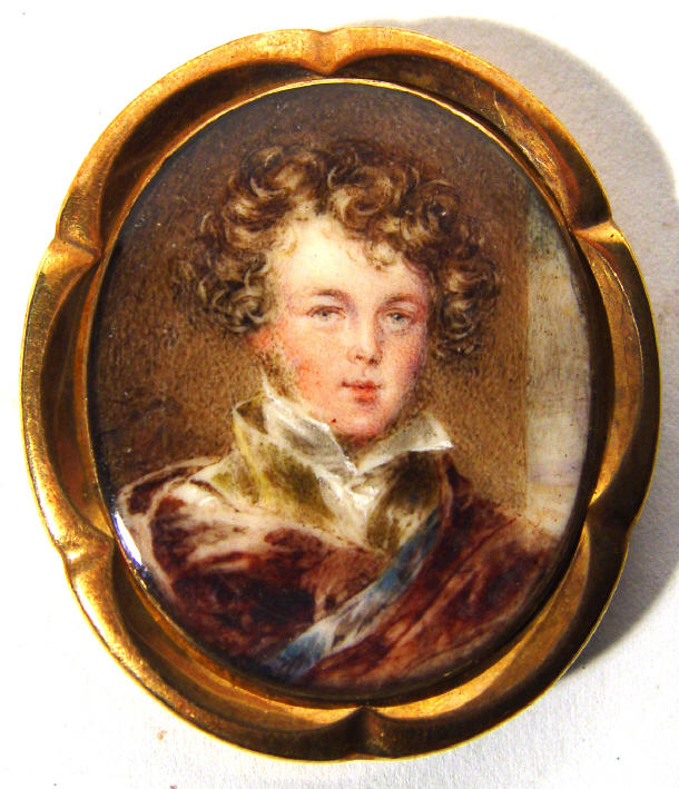 Appraisal: Early th Century oval portrait miniature onto ivory of a