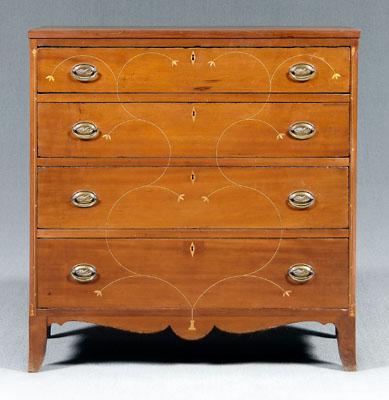 Appraisal: Fine Kentucky inlaid Federal chest cherry with poplar secondary four