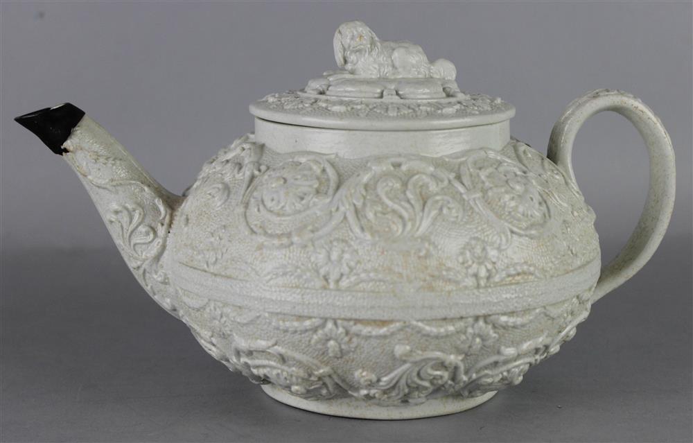 Appraisal: WEDGWOOD SMEAR GLAZE TEAPOT AND COVER early th C impressed