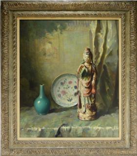 Appraisal: Aft Emil Carlsen Oriental Still Life O C Painting DENMARK