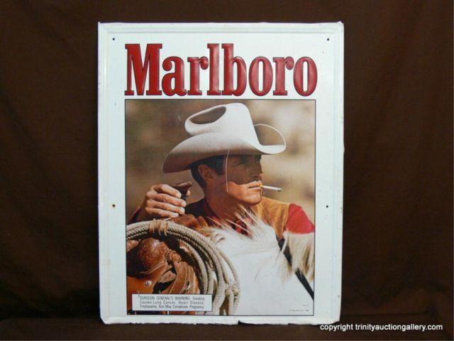 Appraisal: Marlboro Metal Store Sign authorized Philip Morris Inc - Marlboro