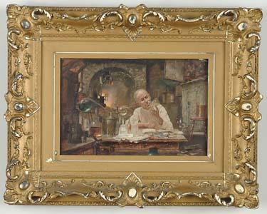 Appraisal: C MULLER European th Century THE CHEMIST Outstanding oil on