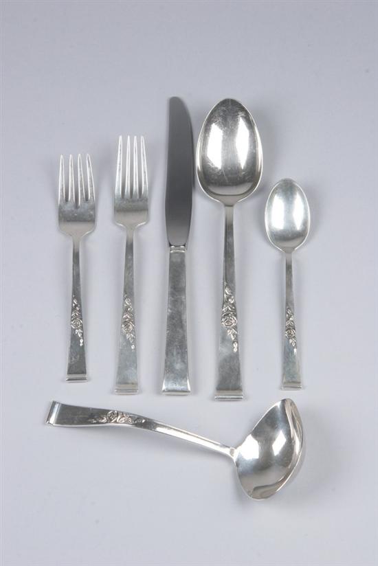 Appraisal: -PIECE REED BARTON STERLING FLATWARE SERVICE Classic Rose Pattern Comprising