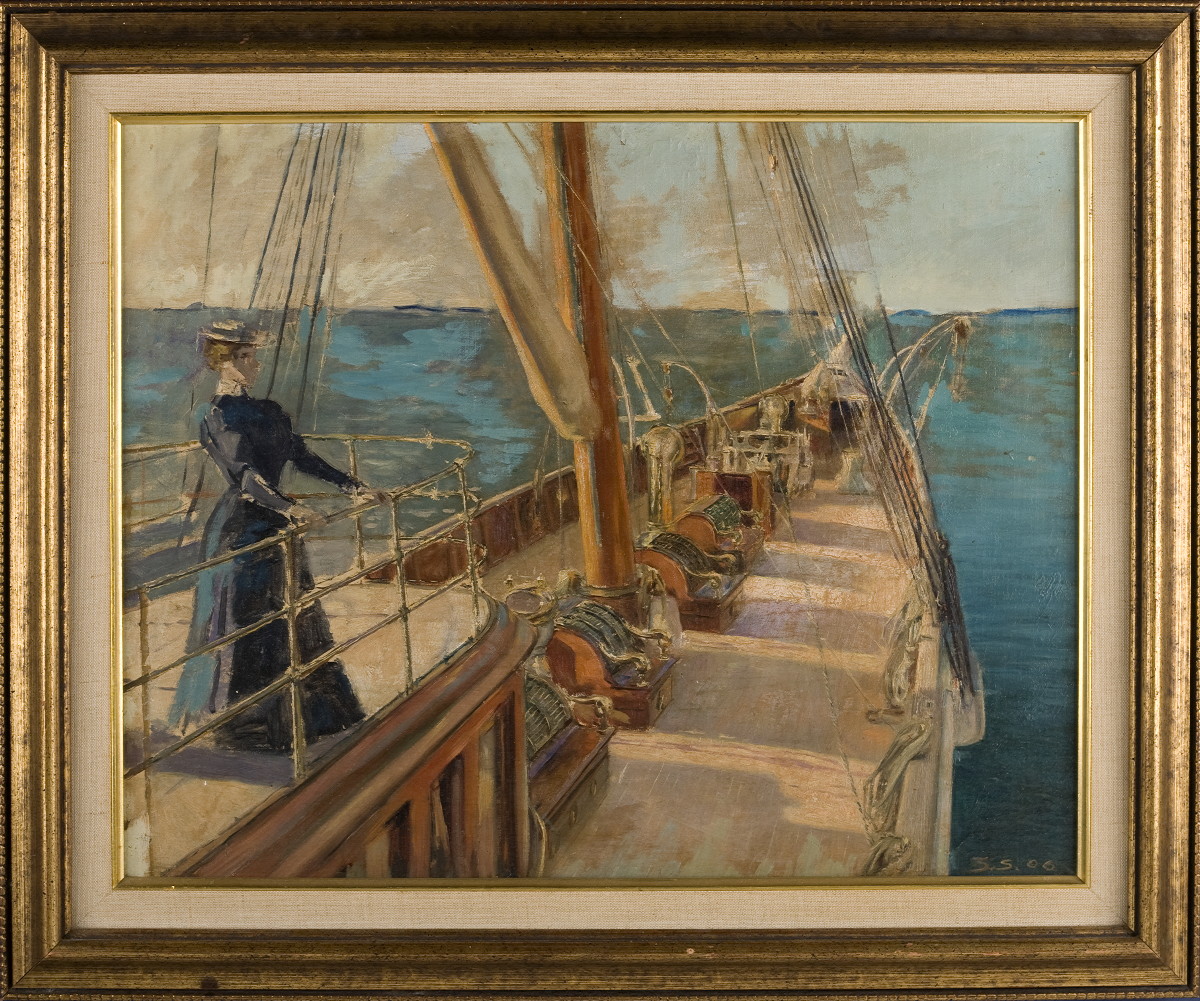 Appraisal: JULIUS L STEWART AMERICAN - STUDY FOR quot YACHTING IN