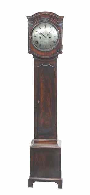 Appraisal: AN EARLY TH CENTURY MAHOGANY GRANDMOTHER CLOCK having a convex