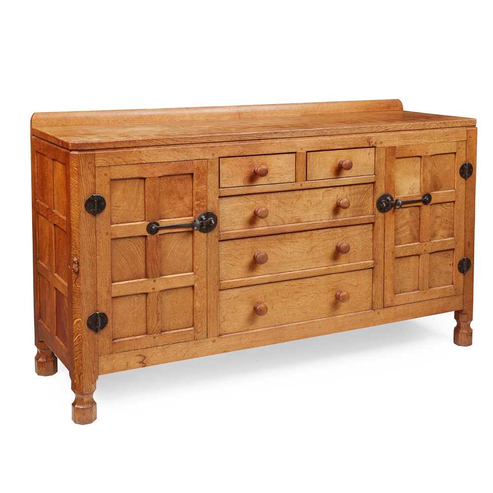 Appraisal: ROBERT 'MOUSEMAN' THOMPSON BRITISH - SIDEBOARD CIRCA - adzed oak