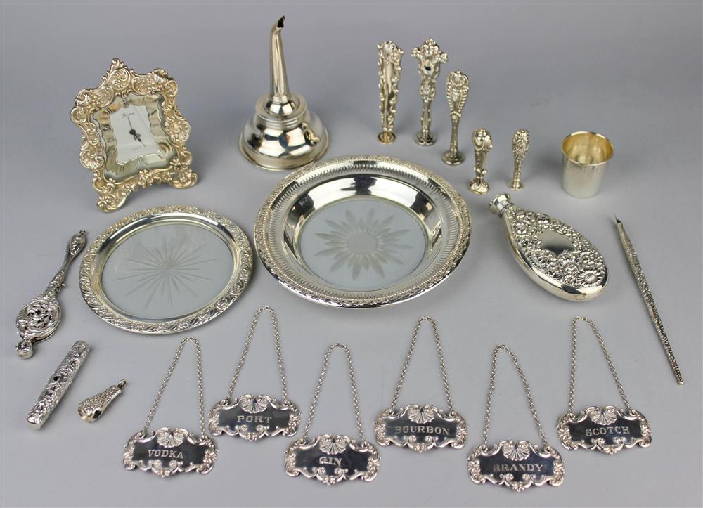 Appraisal: GROUP OF AMERICAN AND ENGLISH SILVER DESK AND DRINKING ARTICLES