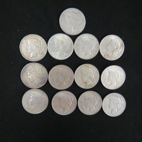 Appraisal: Peace Silver Dollars VF to XF