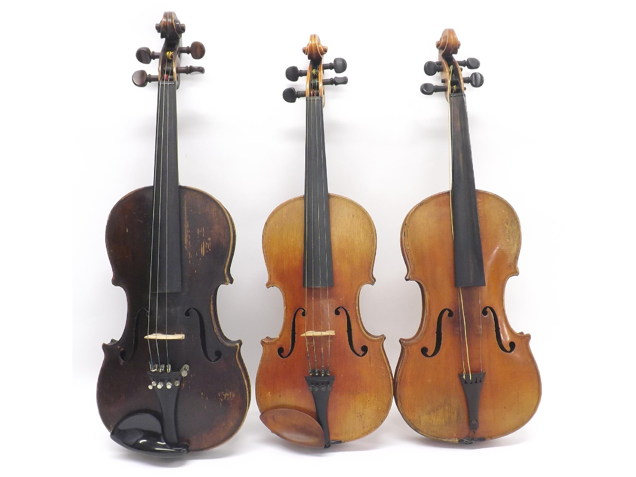 Appraisal: Two early th century full size violins and a seven-eighth