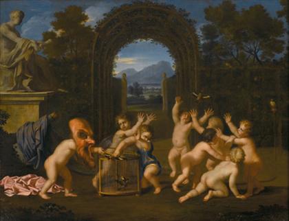 Appraisal: FOLLOWER OF KAREL PHILIPS SPIERINCKS flemish - MISCHIEVOUS PUTTI Oil