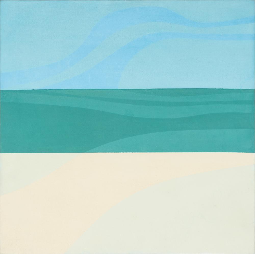 Appraisal: HELEN LUNDEBERG - Beach acrylic on canvas signed titled and