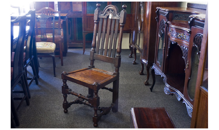 Appraisal: Oak Hall Chair thC Numerous Repairs