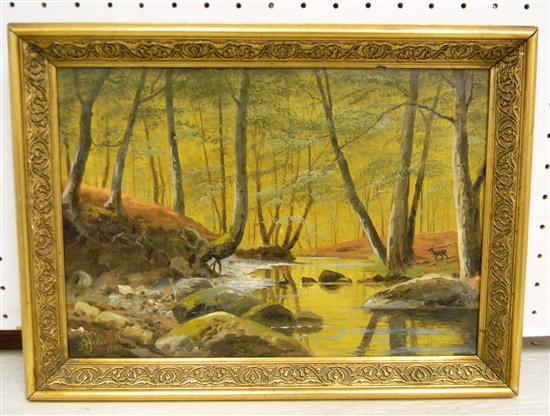 Appraisal: Alexander Schmidt Danish - oil on canvas forest scene with