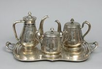 Appraisal: A Russian Silver Tea Service by Agathon Faberge Moscow circa