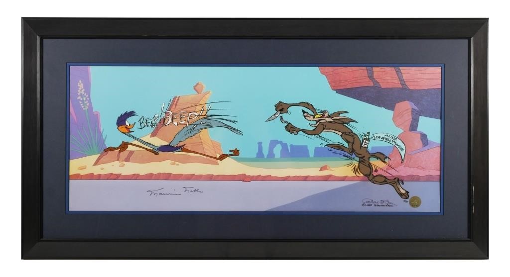 Appraisal: Road Runner and Wile E Coyote limited sericel signed by