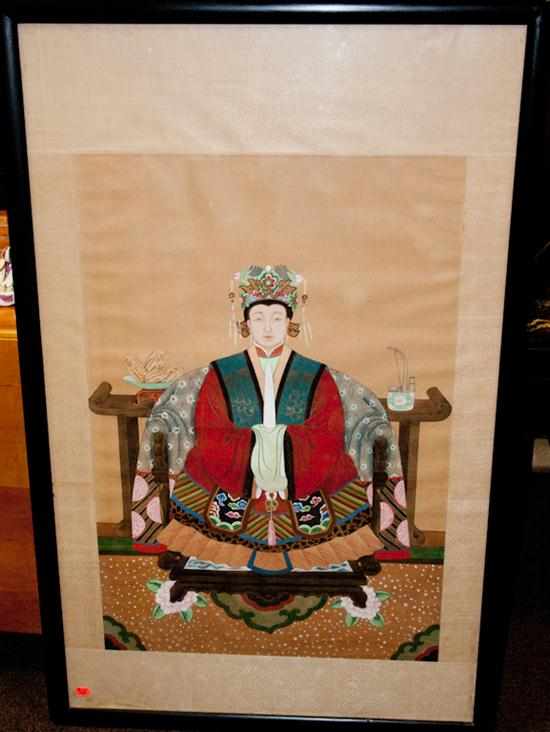 Appraisal: Chinese ancestral portrait framed Estimate - No condition report supplied