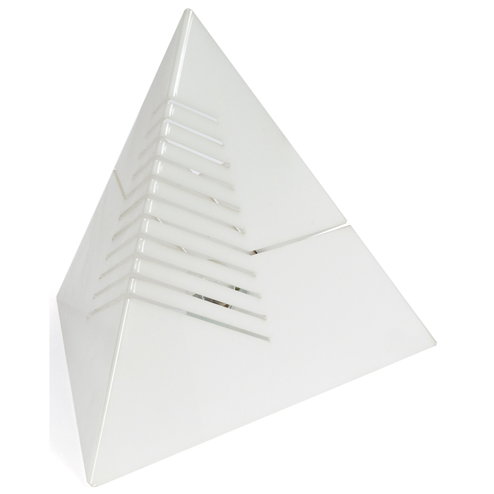 Appraisal: Tronconi pyramid table lamp molded white plastic with cutouts single