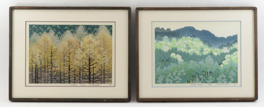 Appraisal: HEDEO Yasumoto Lot of Woodblock Prints ''Autumn'' '' x ''