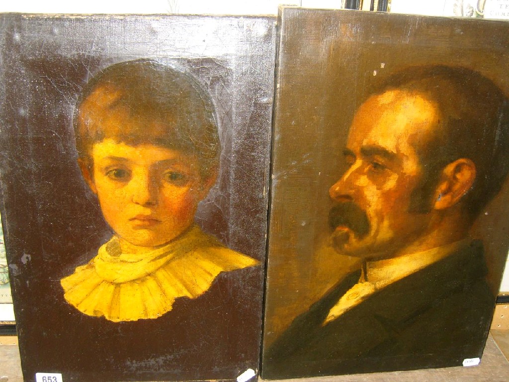 Appraisal: A pair of late th century oil paintings on canvas