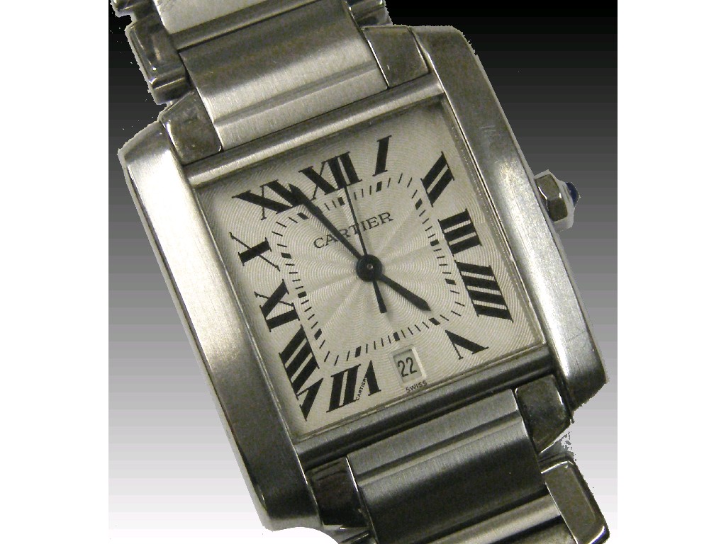 Appraisal: Cartier Tank Francaise automatic gentleman's stainless steel wristwatch reference the