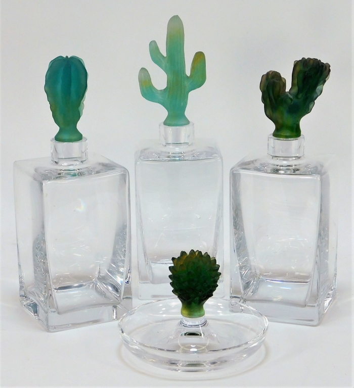 Appraisal: DAUM FRANCE PATE DE VERRE CACTUS DECANTER GROUP France th