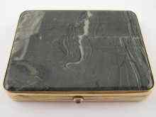 Appraisal: A Soviet Russian hallmarked silver gilt and hardstone cigarette case