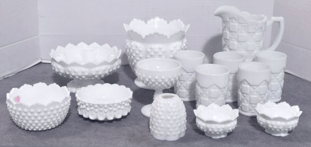 Appraisal: Two Bxs Milk GlassIncludes Fenton and Westmoreland