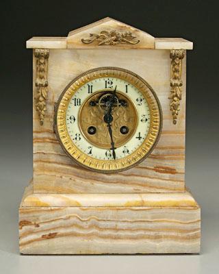 Appraisal: Marble architectural shelf clock front with ormolu mounts key wind