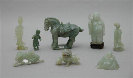 Appraisal: Eight Carved Jade Figures