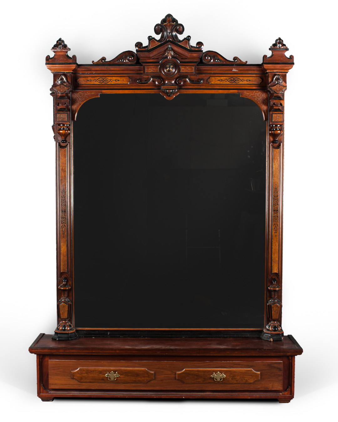 Appraisal: American Renaissance Revival walnut pier mirror circa large framed mirror