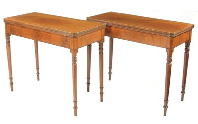 Appraisal: A pair of early th century mahogany tea tables each