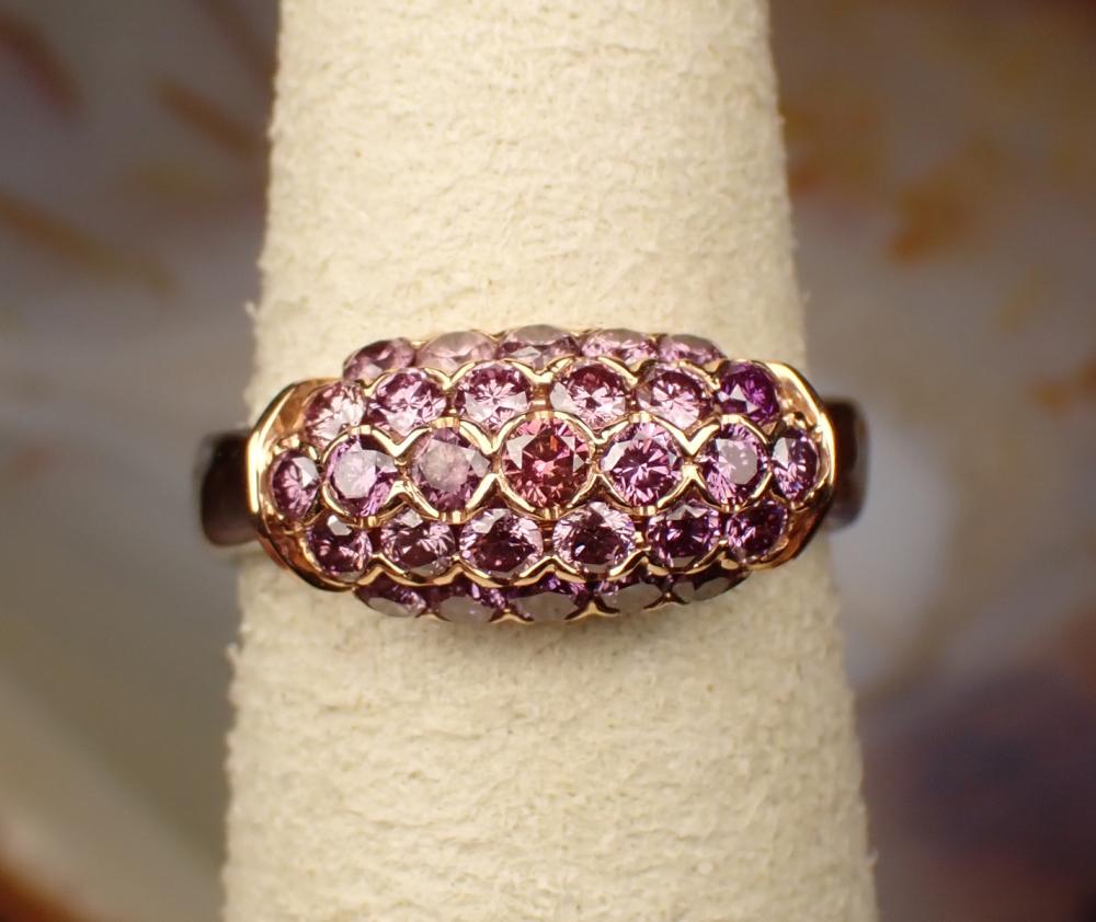 Appraisal: PINK DIAMOND CLUSTER RING k white and rose gold set