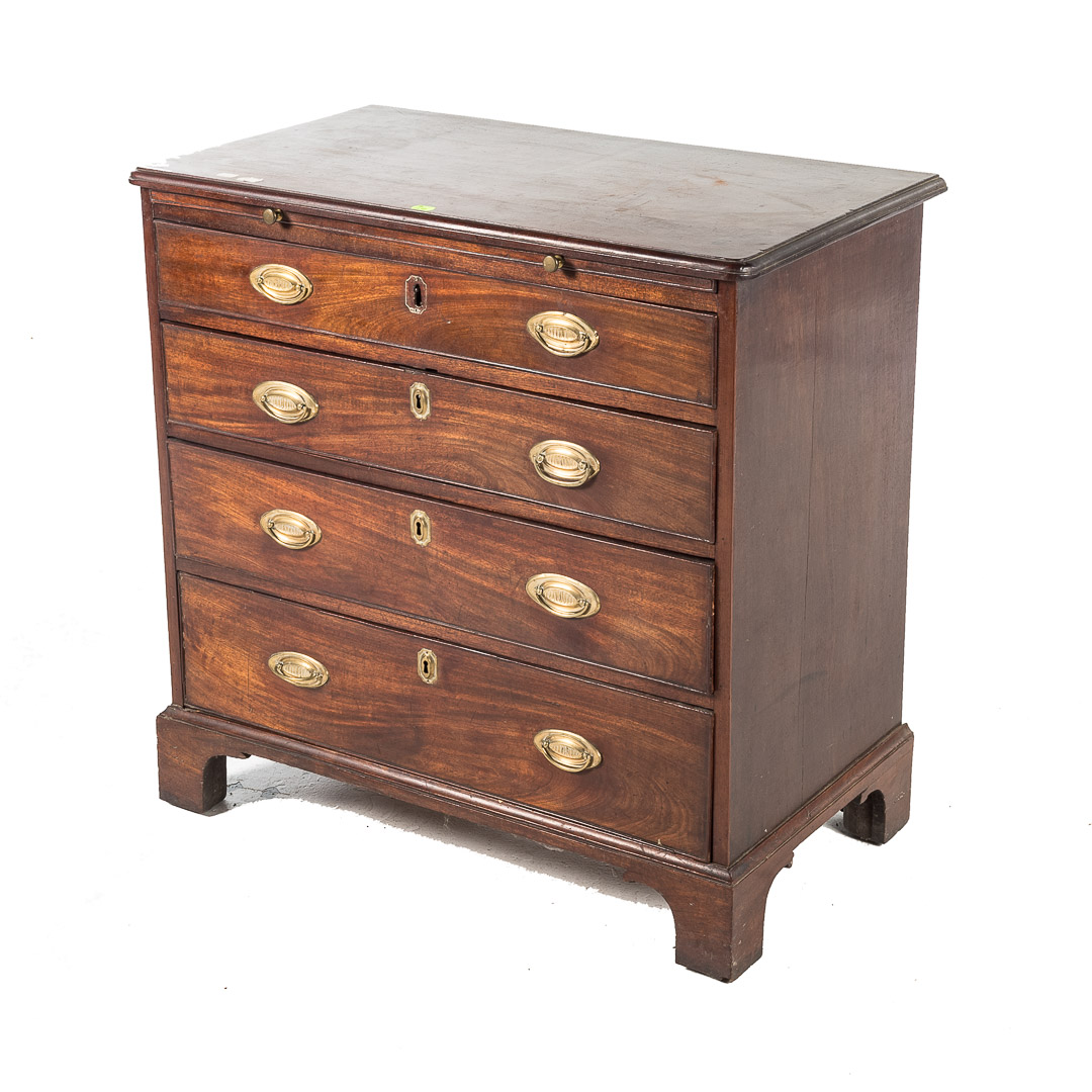 Appraisal: George III mahogany bachelor's chest late th century flat top