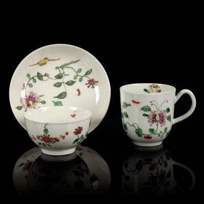 Appraisal: A Worcester tea bowl coffee cup and saucer circa -