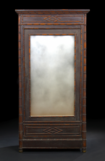 Appraisal: Napoleon III Maple and Bird's-Eye Maple Faux-Bamboo Wardrobe third quarter