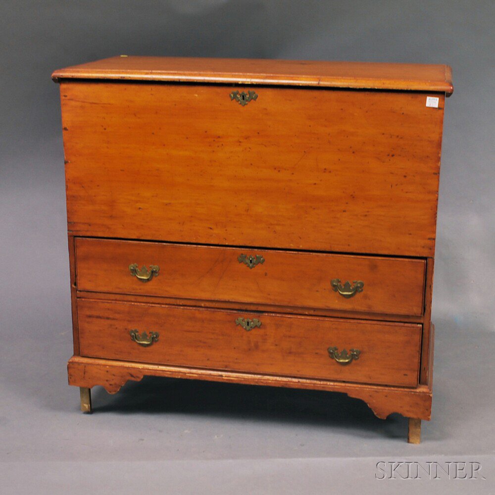 Appraisal: Country Chippendale Pine Two-drawer Blanket Chest late th century loss