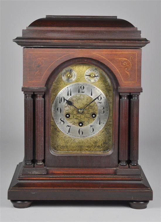 Appraisal: Bracket Style Mahogany Case Clock Early th Century Inlaid case